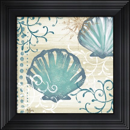Framed Tranquil Shell I Print