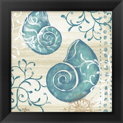 Framed Tranquil Shell II Print