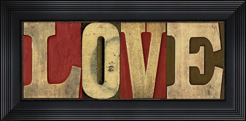 Framed Printers Block Sentiment Spice V - Love Print