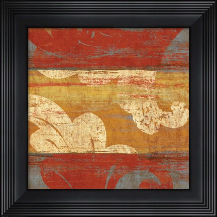 Framed Tapestry Stripe Square I Print