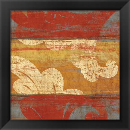 Framed Tapestry Stripe Square I Print