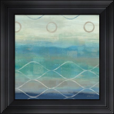Framed Abstract Waves Blue/Gray II Print