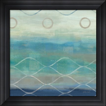 Framed Abstract Waves Blue/Gray II Print