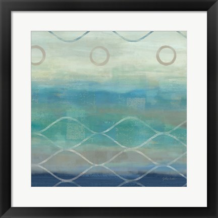 Framed Abstract Waves Blue/Gray II Print