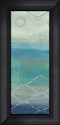 Framed Abstract Waves Blue/Gray Panel II Print