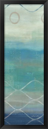 Framed Abstract Waves Blue/Gray Panel II Print