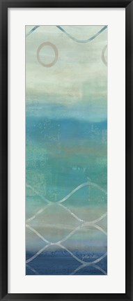 Framed Abstract Waves Blue/Gray Panel II Print