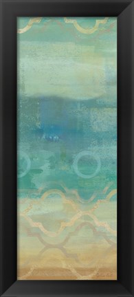 Framed Abstract Waves Blue Panel I Print