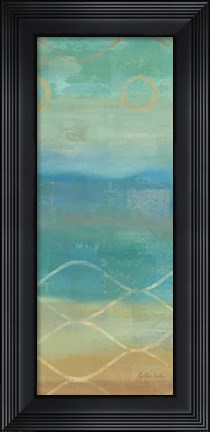 Framed Abstract Waves Blue Panel II Print