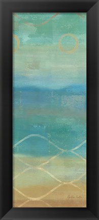 Framed Abstract Waves Blue Panel II Print