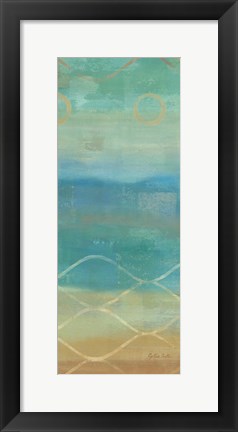 Framed Abstract Waves Blue Panel II Print