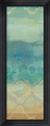 Framed Abstract Waves Blue Panel I Print