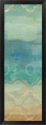 Framed Abstract Waves Blue Panel I Print