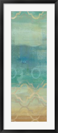 Framed Abstract Waves Blue Panel I Print