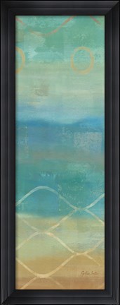Framed Abstract Waves Blue Panel II Print
