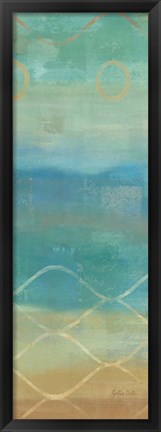 Framed Abstract Waves Blue Panel II Print