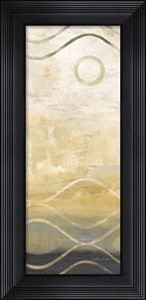 Framed Abstract Waves Black/Gold Panel II Print
