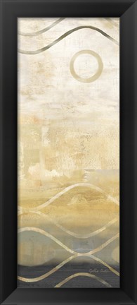 Framed Abstract Waves Black/Gold Panel II Print