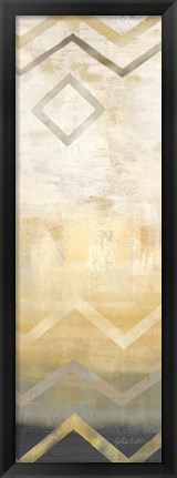 Framed Abstract Waves Black/Gold Panel III Print