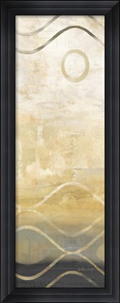 Framed Abstract Waves Black/Gold Panel IV Print