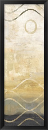 Framed Abstract Waves Black/Gold Panel IV Print