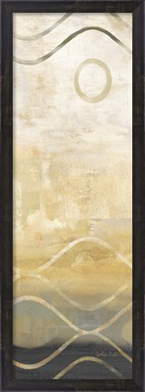 Framed Abstract Waves Black/Gold Panel IV Print