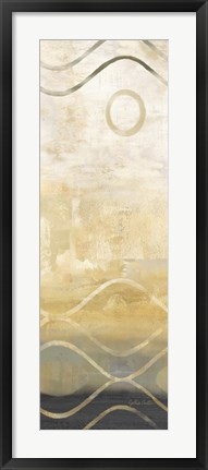 Framed Abstract Waves Black/Gold Panel IV Print