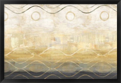 Framed Abstract Waves Black/Gold Print