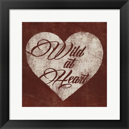 Framed Graffiti Heart I Print