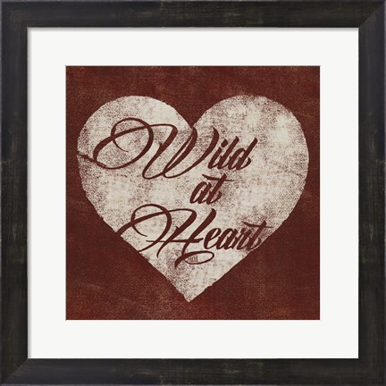 Framed Graffiti Heart I Print