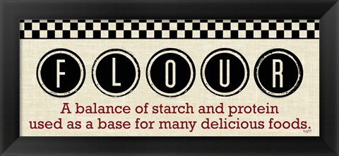 Framed Checkered Kitchen Sign II Print