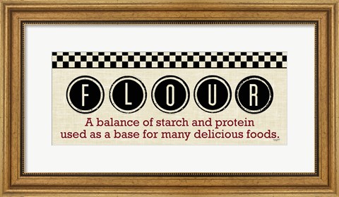 Framed Checkered Kitchen Sign II Print