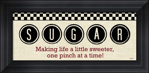Framed Checkered Kitchen Sign III Print