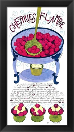 Framed Cherries Flambe Print