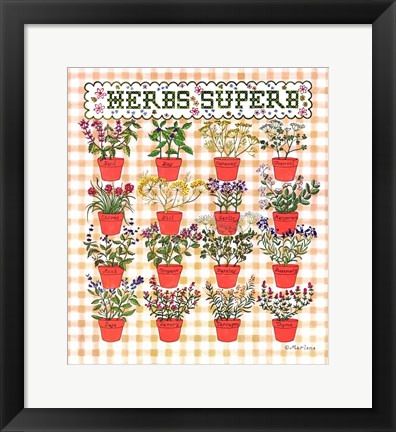 Framed Herbs Superb Print