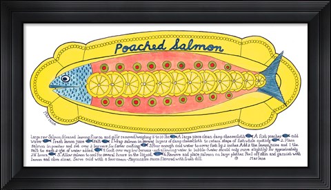 Framed Poached Salmon Print