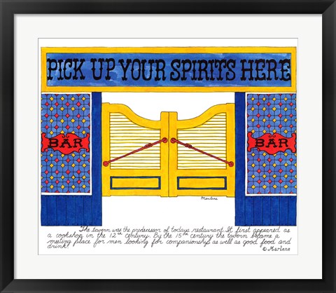 Framed Pick Up your Spirits Here Print