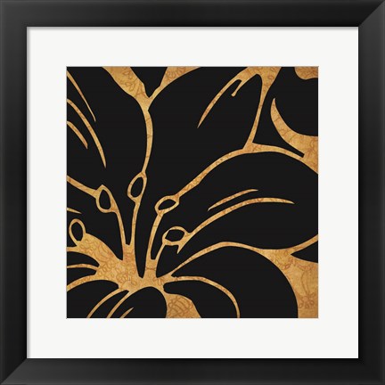 Framed Black and Gold Flora 3 Print
