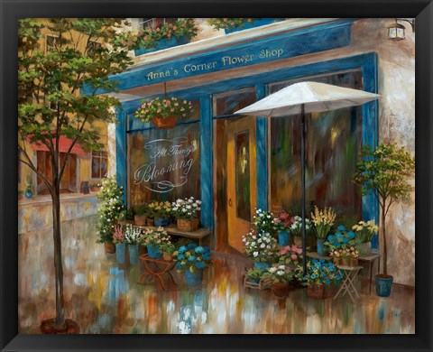 Framed Anna&#39;s Corner Flower Shop Print