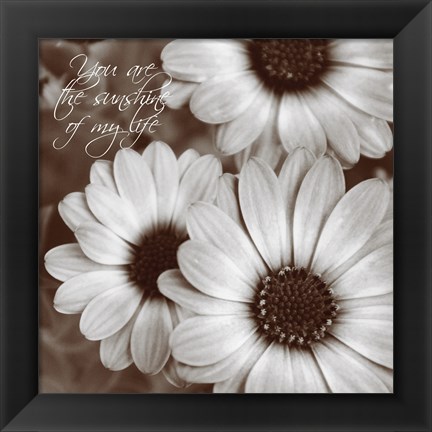 Framed Sepia Blossoms I Print