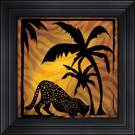 Framed Safari Silhouette I Print
