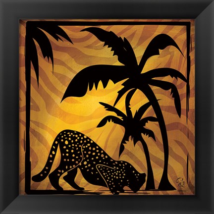 Framed Safari Silhouette I Print