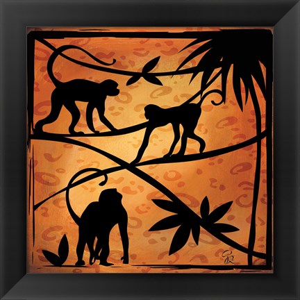 Framed Safari Silhouette II Print