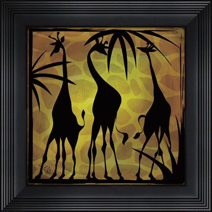 Framed Safari Silhouette III Print