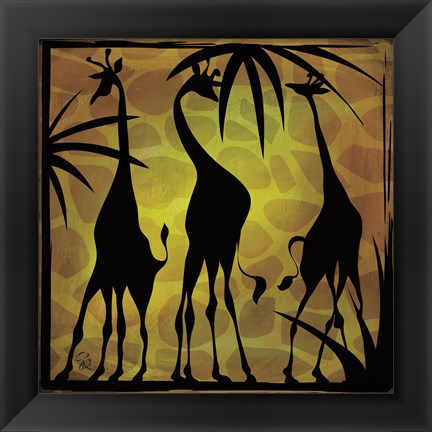 Framed Safari Silhouette III Print