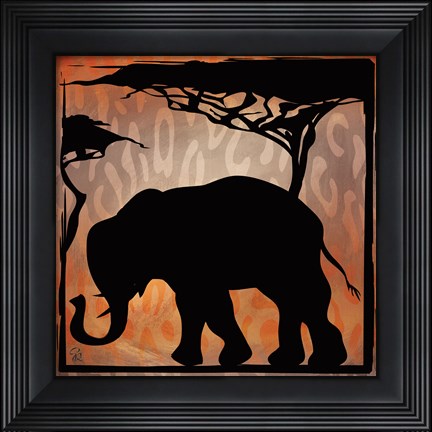 Framed Safari Silhouette IV Print