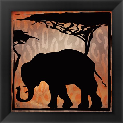 Framed Safari Silhouette IV Print