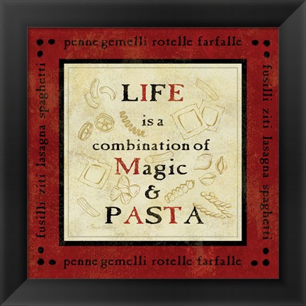 Framed Pasta Sayings I Print