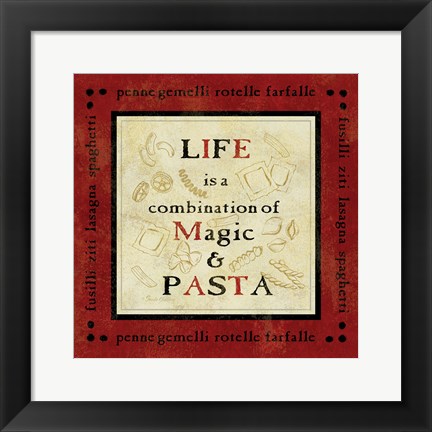 Framed Pasta Sayings I Print