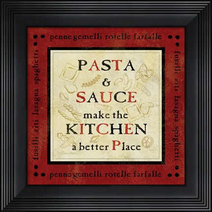 Framed Pasta Sayings II Print